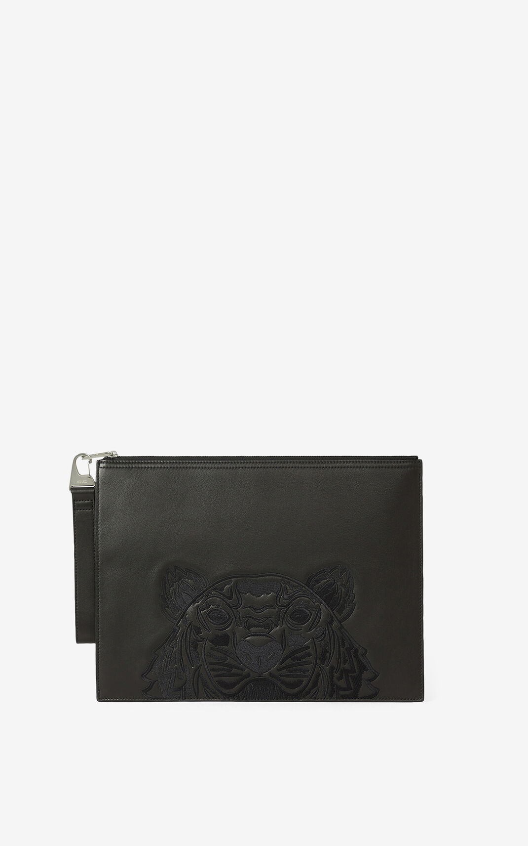 Clutch Kenzo Kampus Tiger large grained Cuero Hombre Negras - SKU.0255818